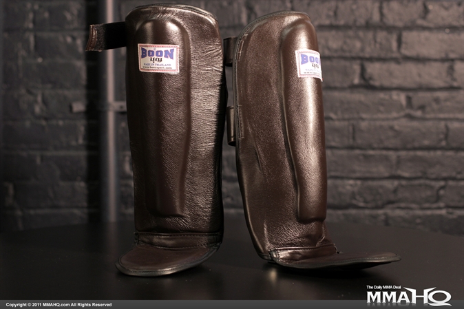 Boon Brown Leather Shin Pads